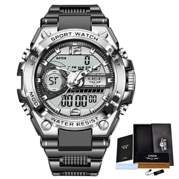 Men's Waterproof Sport Dual Display Watch - Image 8