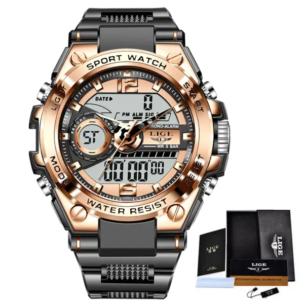 Men's Waterproof Sport Dual Display Watch - Image 9