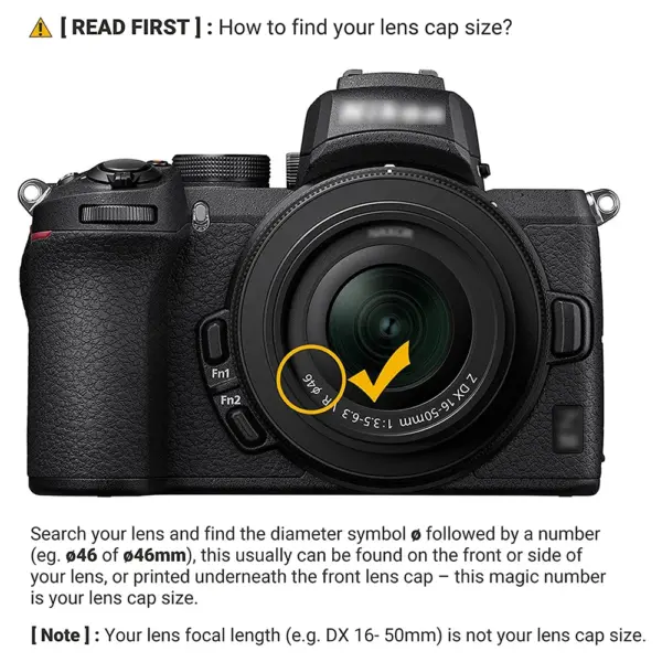 49mm Camera Lens Caps with Anti-Lost Straps - Image 3