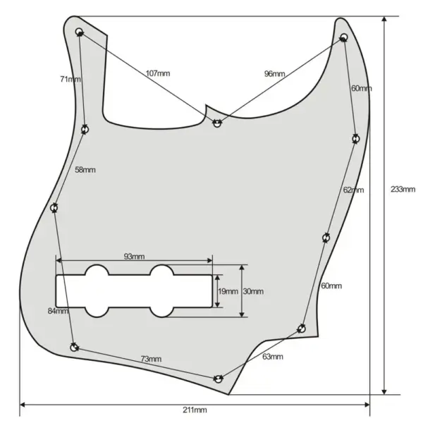 10-Hole Bass Pickguard for Jazz Bass - Image 2