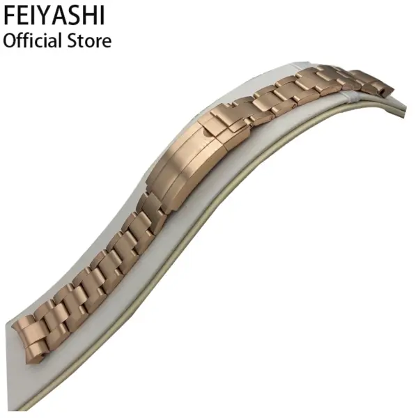 Rose Gold 20mm 316L Stainless Steel Watchband - Image 2
