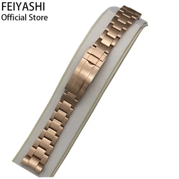 Rose Gold 20mm 316L Stainless Steel Watchband - Image 7