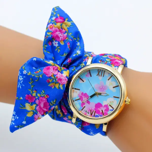 Shsby Floral Fabric Strap Women's Quartz Watch - Image 9
