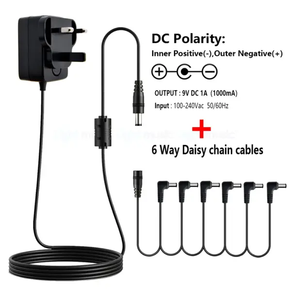 9V DC Guitar Pedal Power Adapter 1A - Image 12