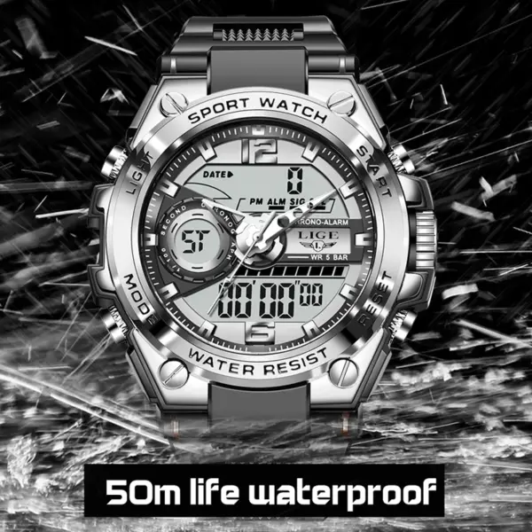 Men's Waterproof Sport Dual Display Watch - Image 3