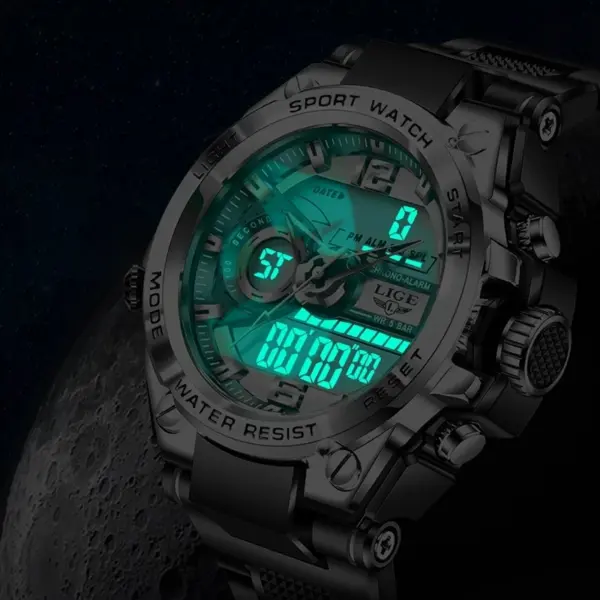 Men's Waterproof Sport Dual Display Watch - Image 6