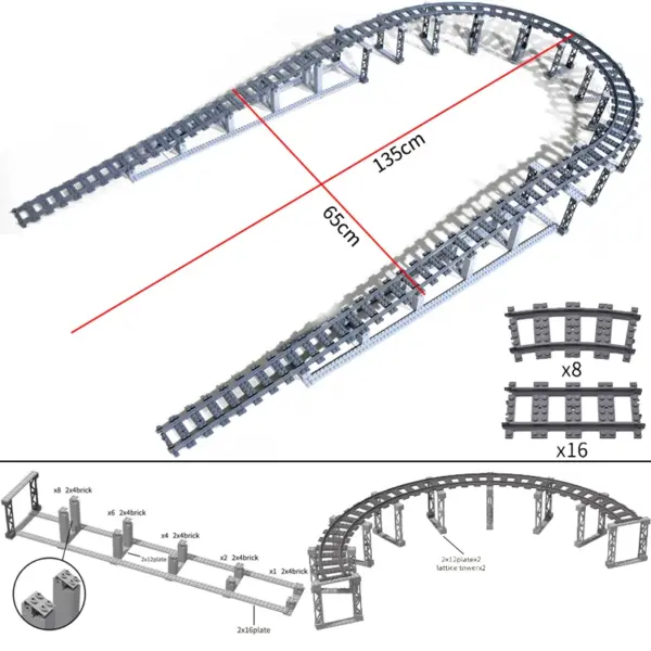 Flexible Building Block Train Tracks Set - Image 64