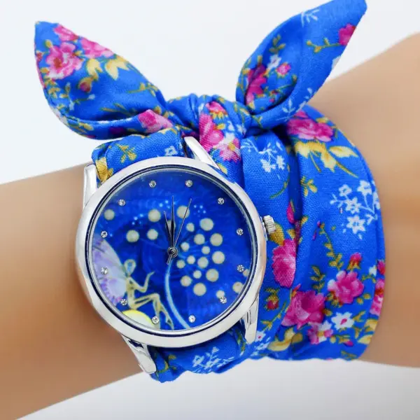 Ladies Flower Fabric Wristwatch Fashion Style - Image 7