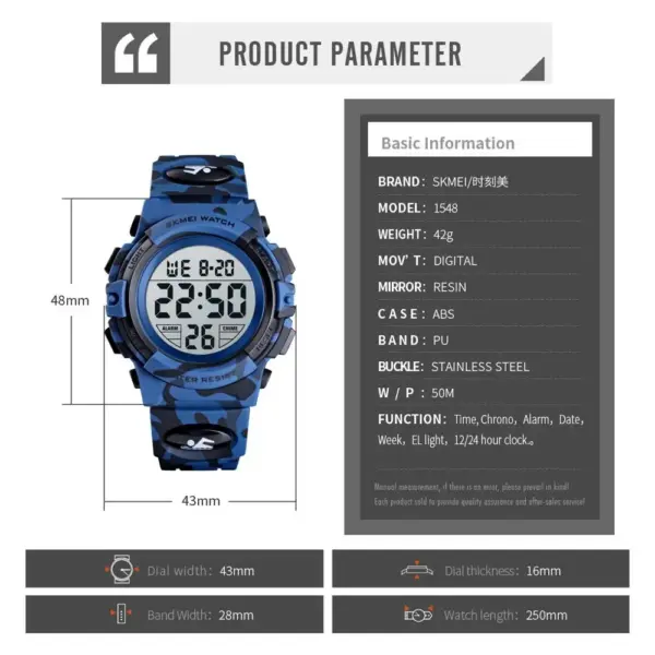 SKMEI 1548 Kids Sport Watch with Lights - Image 6