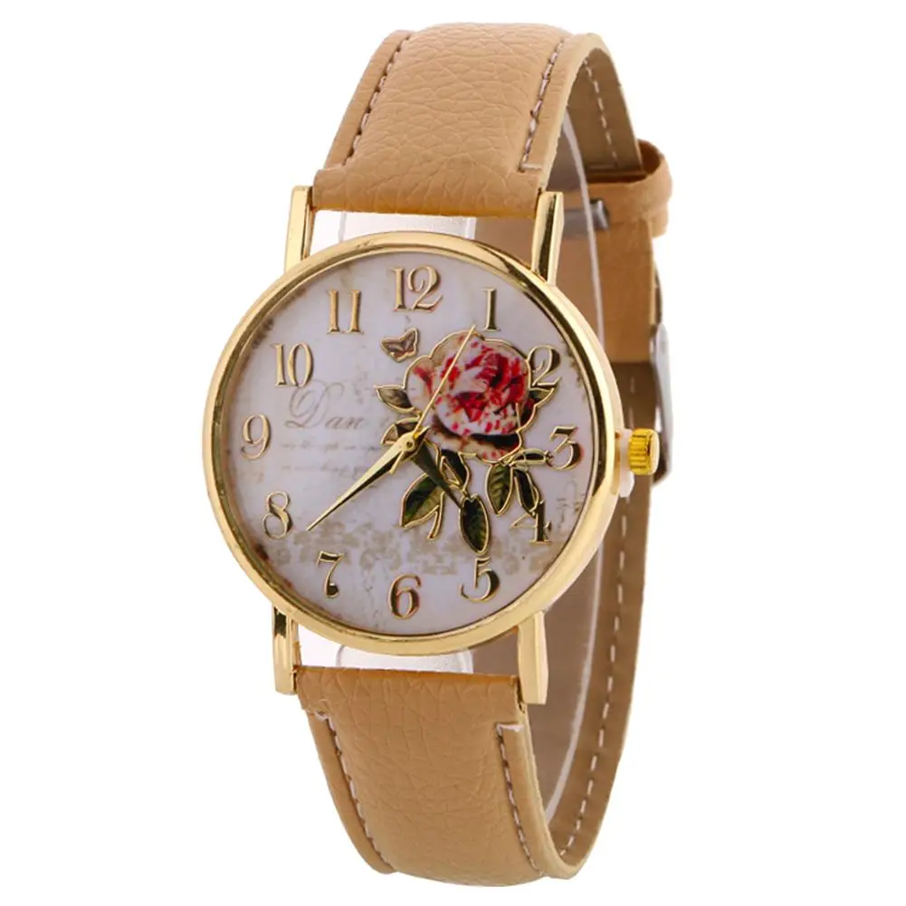 Rose Flower Women Quartz Wrist Watch 57245 5 Rose Flower Women Quartz Wrist Watch 57245 - Image 5