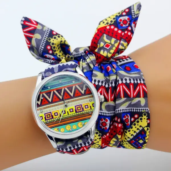 Ladies Flower Fabric Wristwatch Fashion Style - Image 16