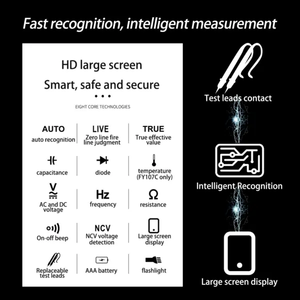 FY107C Smart Digital Multimeter with Probes - Image 6