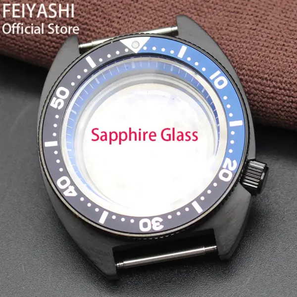 Black 41mm Men's Diving Watch Case for Seiko - Image 2