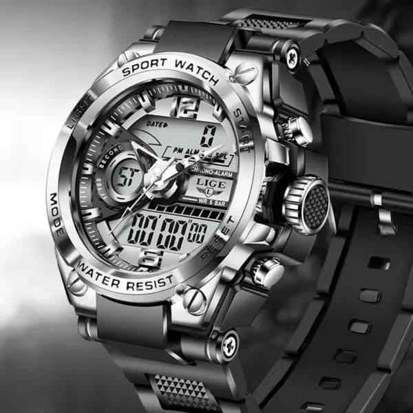 Men's Waterproof Sport Dual Display Watch - Image 2