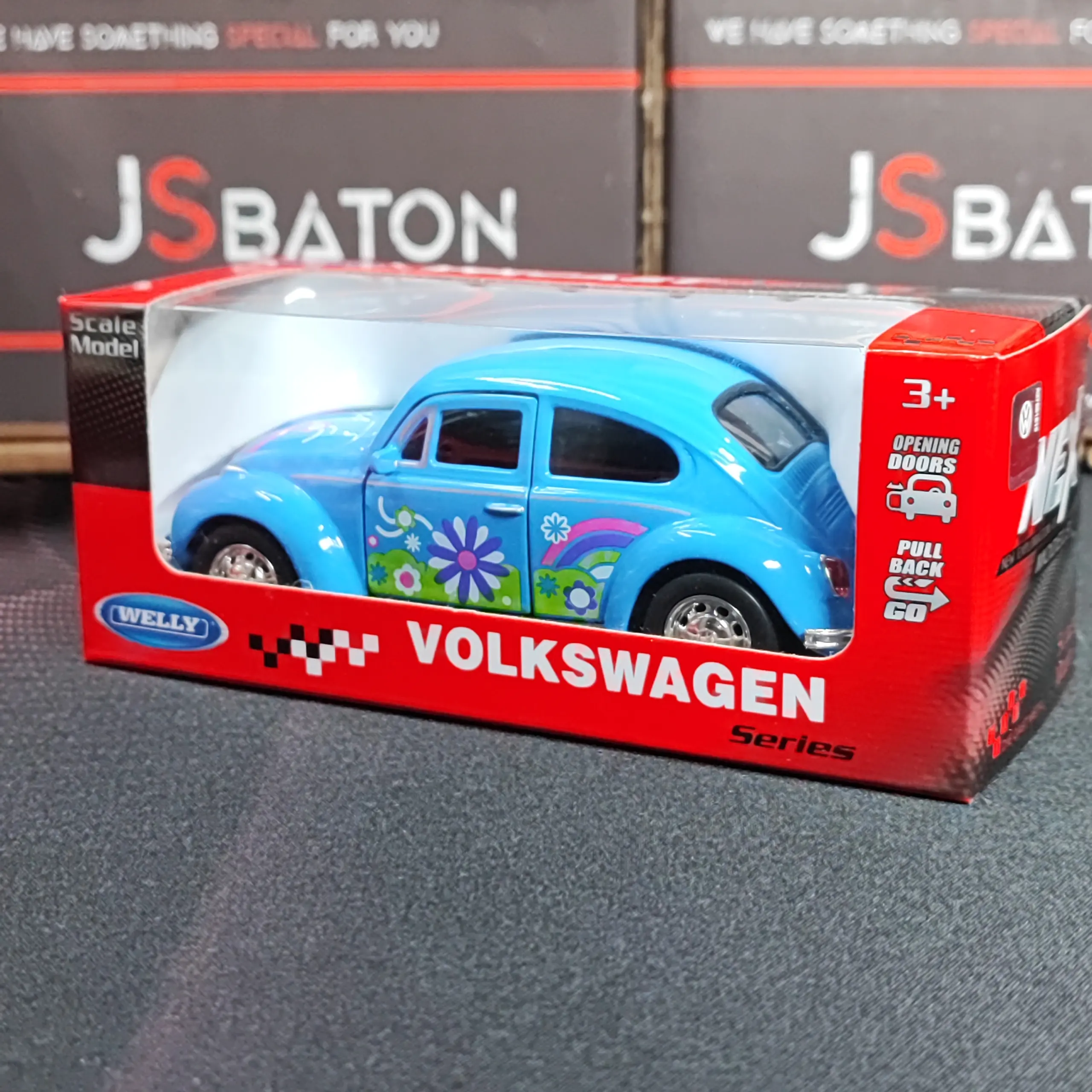 Welly 1:36 Volkswagen Beetle Blue Model 2 Welly 1:36 Volkswagen Beetle Blue Model - Image 2