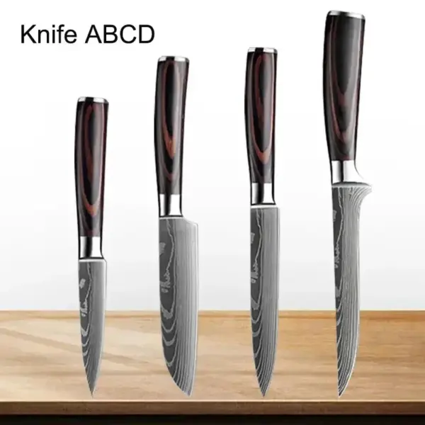 Professional Japanese Chef Knife Set with Wood Handle - Image 12