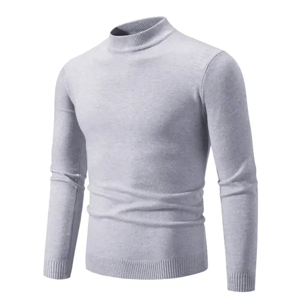 Men's Mock Neck Casual Autumn Sweater - Image 4