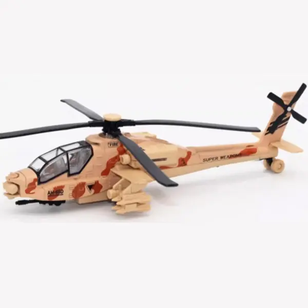 AH-64 Helicopter Alloy Toy Model with Lights - Image 8