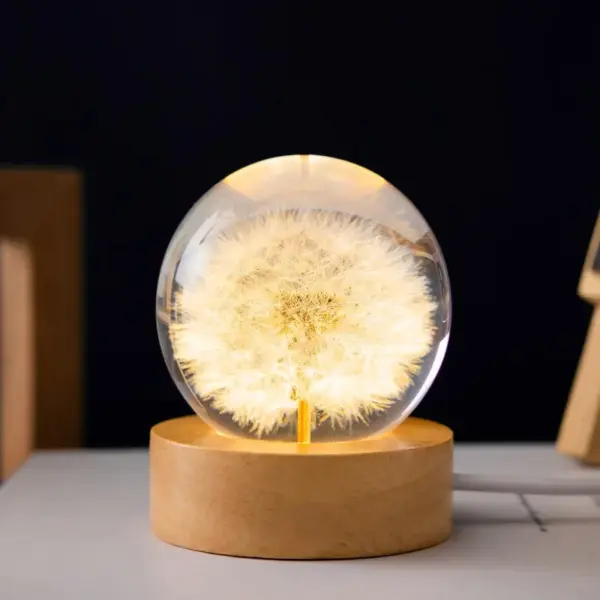 3D Dandelion Glass Ball Night Light - Image 8