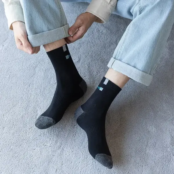 5 Pairs Breathable Bamboo Fiber Men's Socks - Image 3