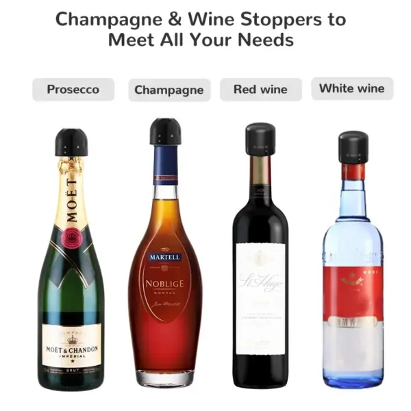 Vacuum Silicone Champagne Bottle Stopper Black - Image 6