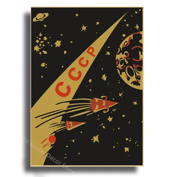 Soviet Space Rocket Vintage Poster Prints - Image 13
