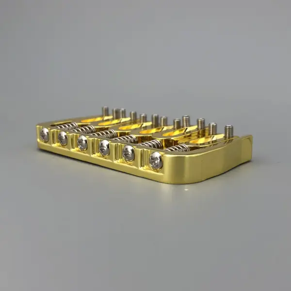 Gold Fixed Guitar Bridge for 6 String Guitar - Image 6