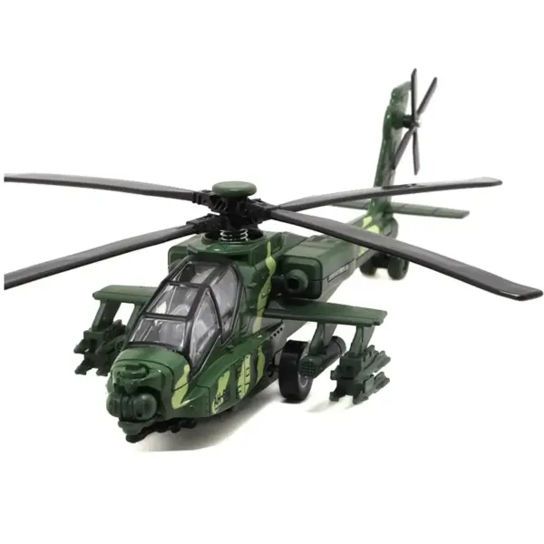 AH-64 Helicopter Alloy Toy Model with Lights - Image 7