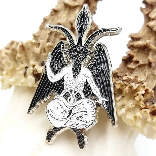 Baphomet Enamel Pin Gothic Style Accessory - Image 2