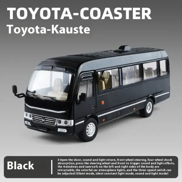 1:24 Toyota Coaster Diecast Minibus Model Car - Image 7