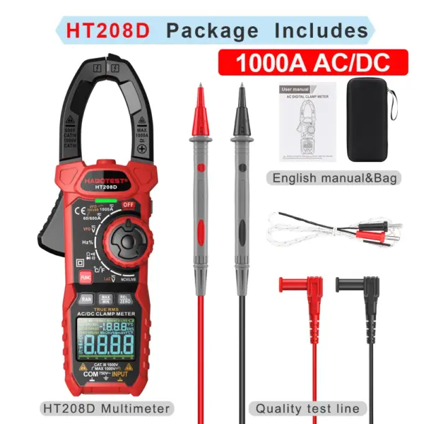 HT208A/D True RMS Digital Clamp Meter - Image 7