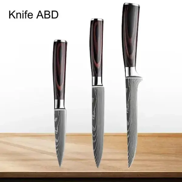 Professional Japanese Chef Knife Set with Wood Handle - Image 13