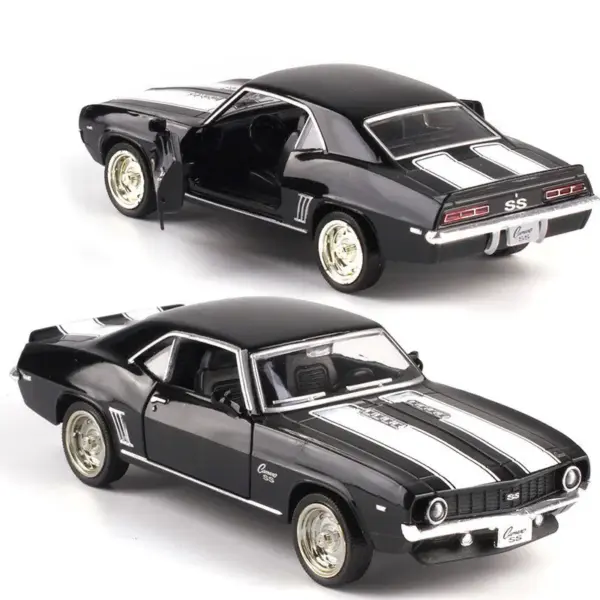 1:36 Vintage Matte Black Camaro SS Model - Image 2