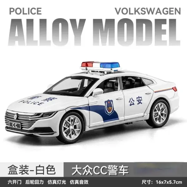 1:32 Volkswagen CC Police Diecast Model Car - Image 7