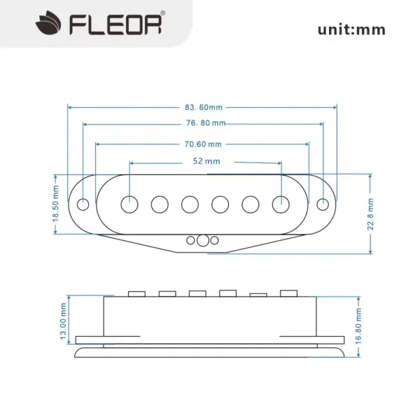 Alnico 5 Single Coil Guitar Pickup 52mm - Image 6