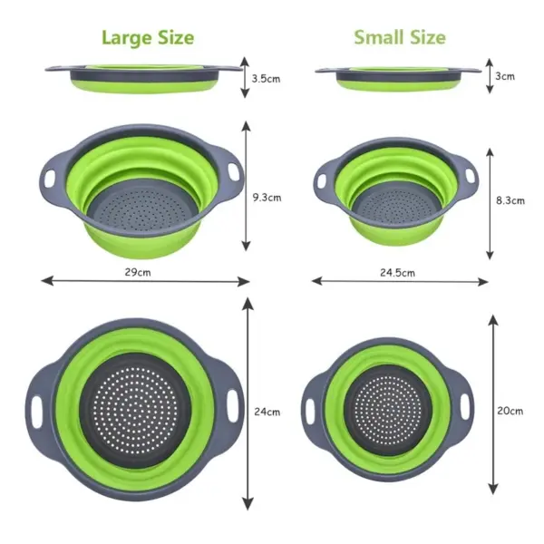 2PCS Foldable Silicone Colanders for Kitchen - Image 5