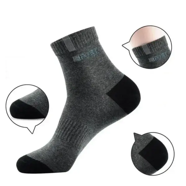 5 Pairs Breathable Bamboo Fiber Men's Socks - Image 4