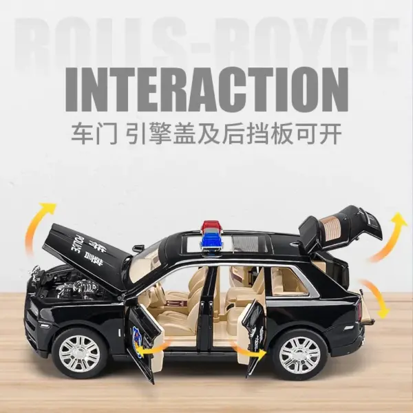 1:24 Rolls Royce Cullinan Police Diecast Model - Image 5