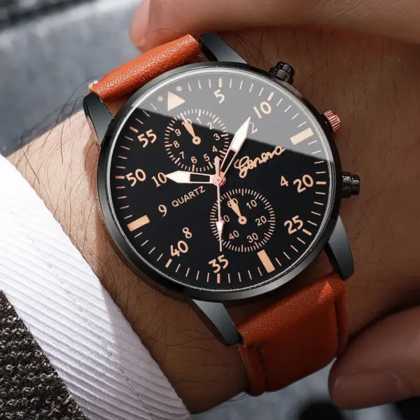 4PCs Men's Quartz Watch Set Stylish Collection - Image 4