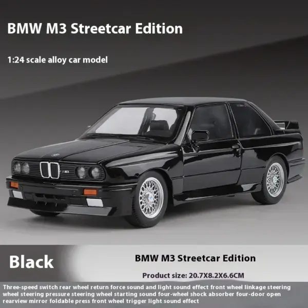 1:24 BMW M3 E30 Metal Diecast Car Model - Image 13