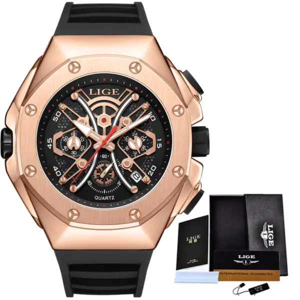 LIGE Luxury Waterproof Quartz Watch for Men - Image 6