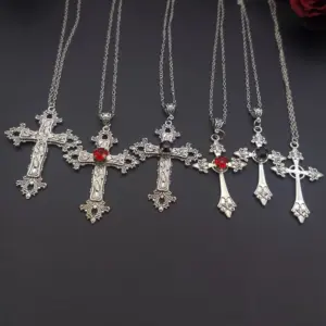 Gothic Punk Cross Drill Pendant Necklace 14 S05e01584472f4755bb9f6b786b9ac503h