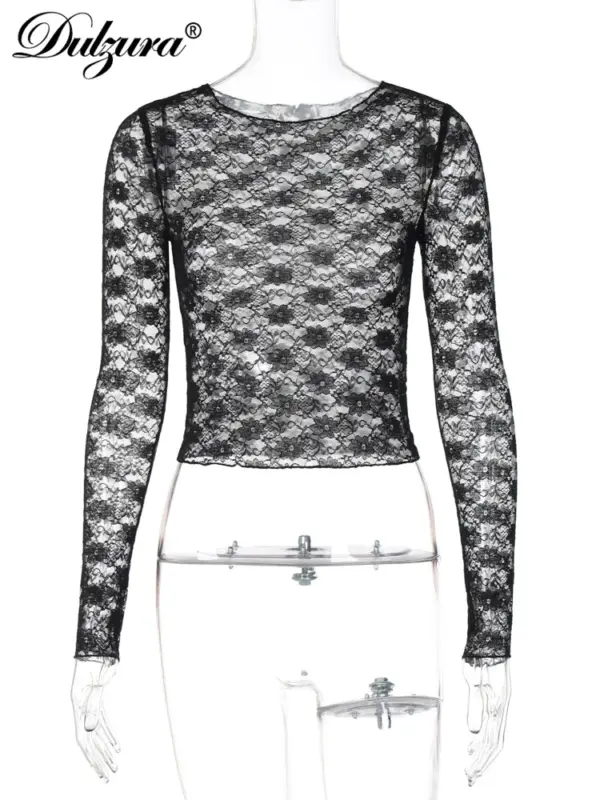 Lace Crop Top for Women Autumn Winter Wear - Image 6