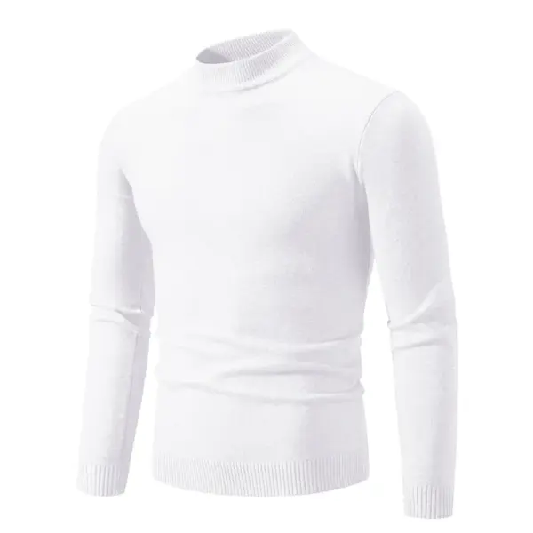 Men's Mock Neck Casual Autumn Sweater - Image 3