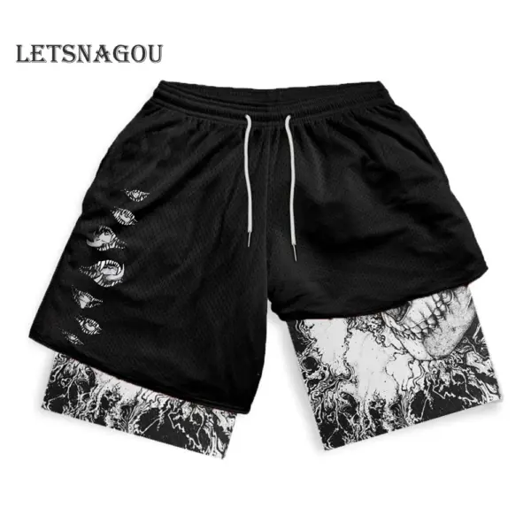 Men's Anime Print 2-in-1 Performance Shorts - Image 2