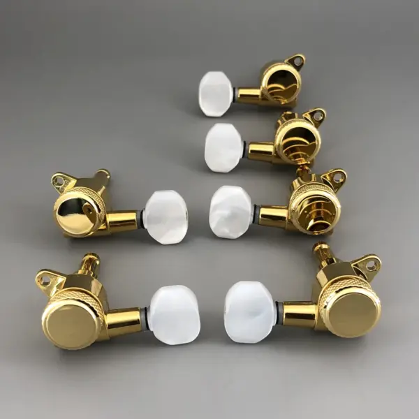 Gold Locking Guitar Machine Heads with Pearl Buttons - Image 3