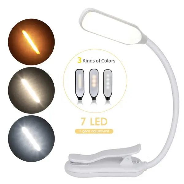 Rechargeable 7 LED Book Light with Clip - Image 8