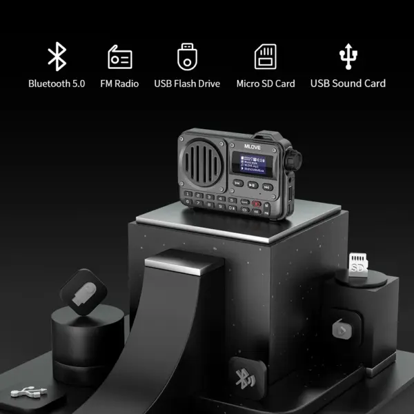 MLOVE BV800 Portable Bluetooth Speaker with FM Radio - Image 3