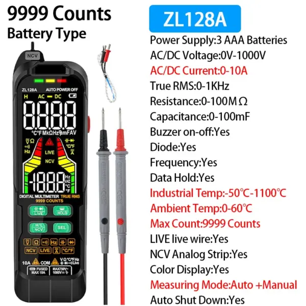 Digital Multimeter AC DC Voltage Current Tester - Image 9