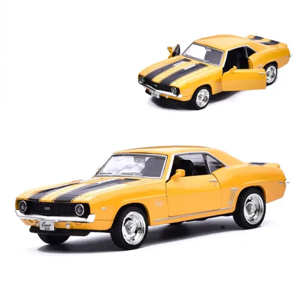1:36 Vintage Black Camaro SS Diecast Model Car - Image 8